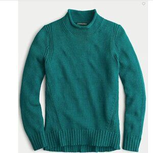 J. Crew Women's 1988 rollneck™ sweater in Spicy Jade, Size Small, 100% Cotton